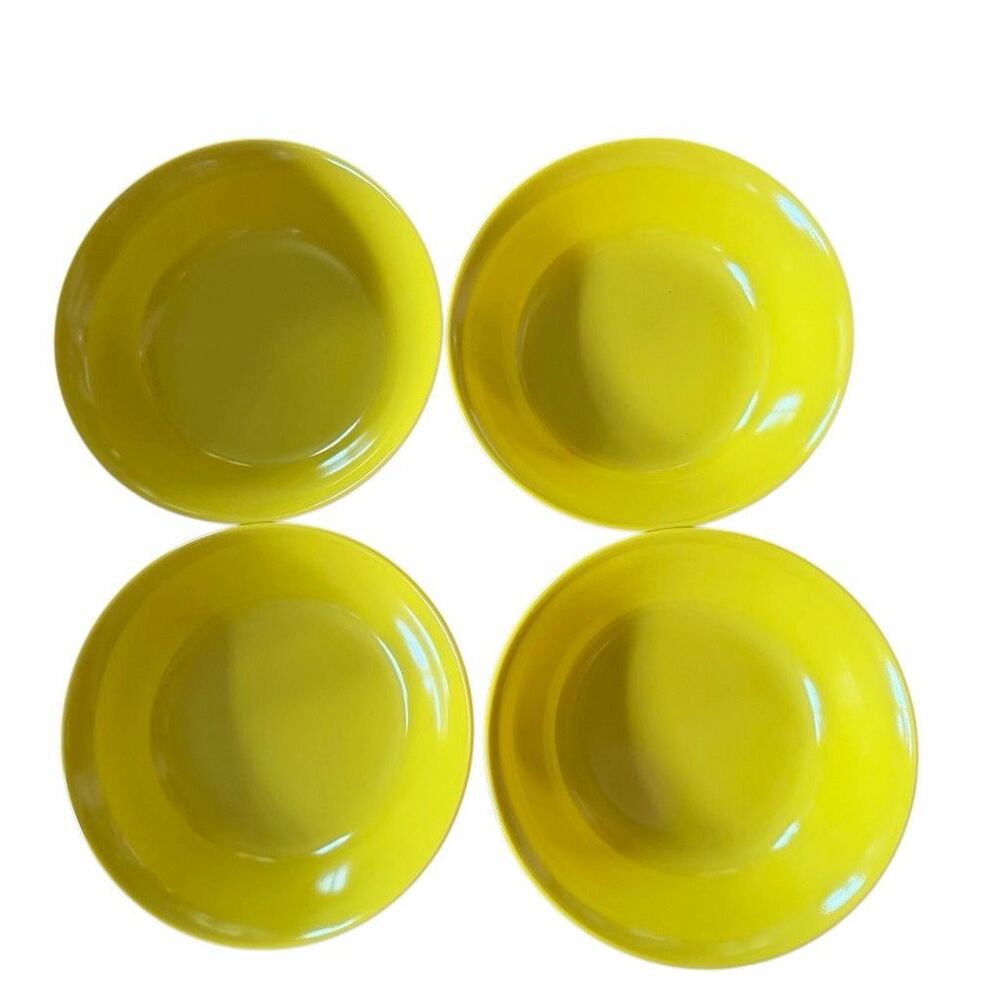 Vintage Texas Ware Yellow Melamine 6.5" Soup Cereal Bowls Lot of 4 Melmac MCM